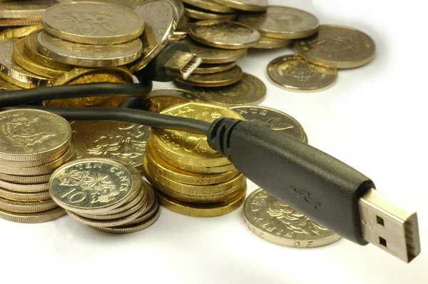 USB and money — Stock Photo, Image