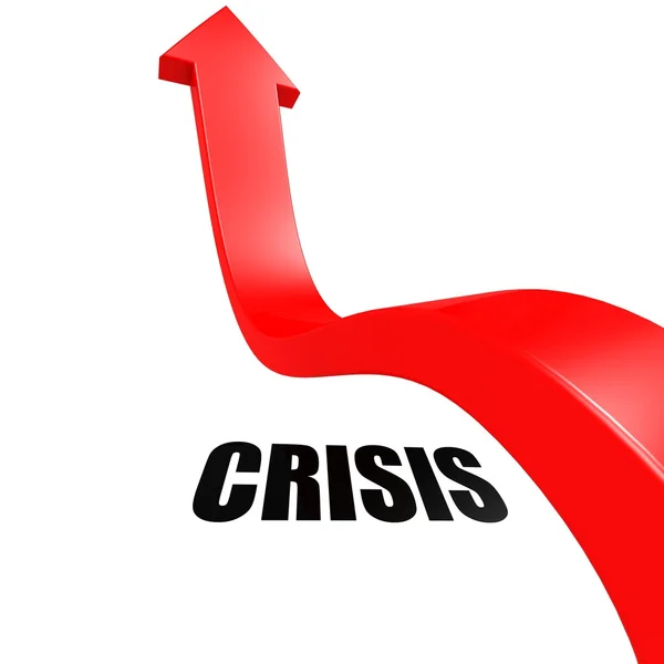 Arrow leap over crisis — Stock Photo, Image