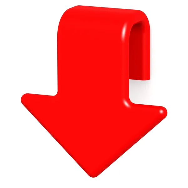 Red arrow down — Stock Photo, Image