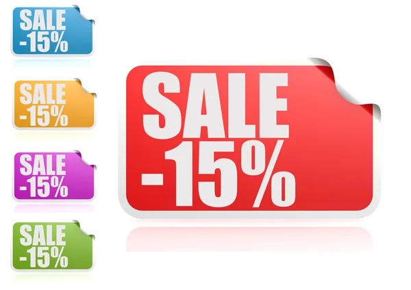 Sale 15 percent label set — Stock Photo, Image