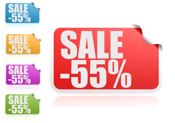 Sale 55 percent label set — Stock Photo, Image