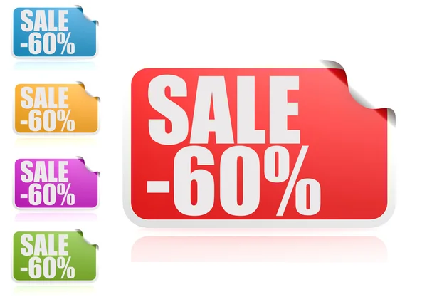 Sale 60 percent label set — Stock Photo, Image