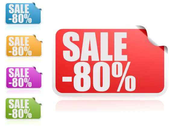 Sale 80 percent label set — Stock Photo, Image