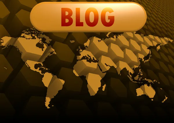 Карта мира блогов — стоковое фото