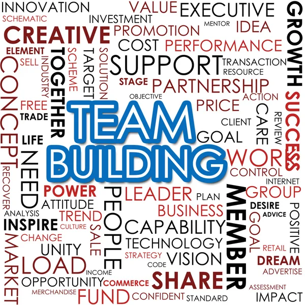 Team building nuvem de palavras — Fotografia de Stock