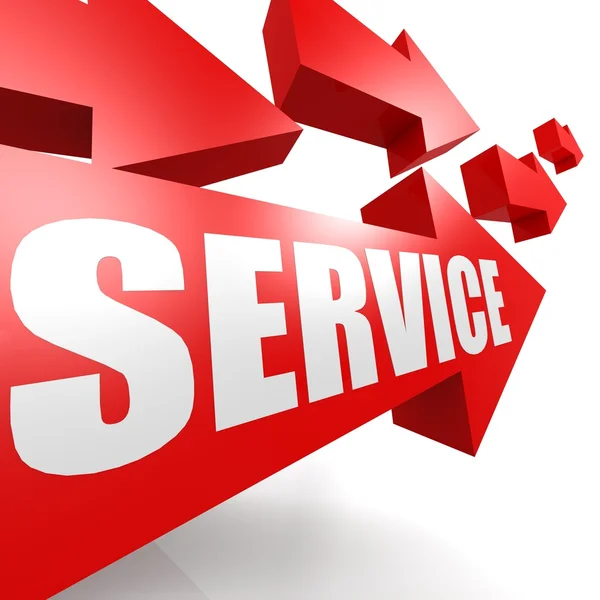 Service arrow in red — Stock Photo, Image