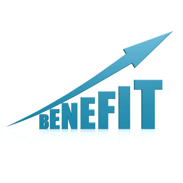 Benefit blue arrow — Stock Photo, Image
