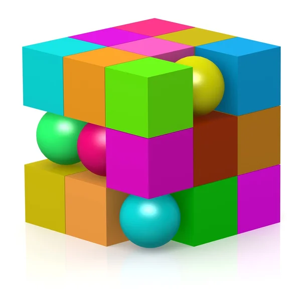 Couleur cube et sphère — Photo