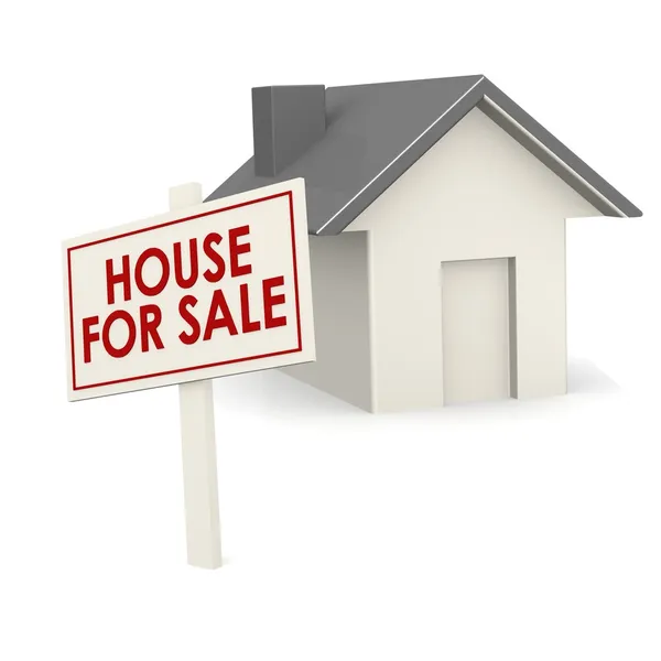 Casa para venda banner com casa — Fotografia de Stock