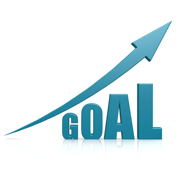 Goal blue arrow — Stock Photo, Image