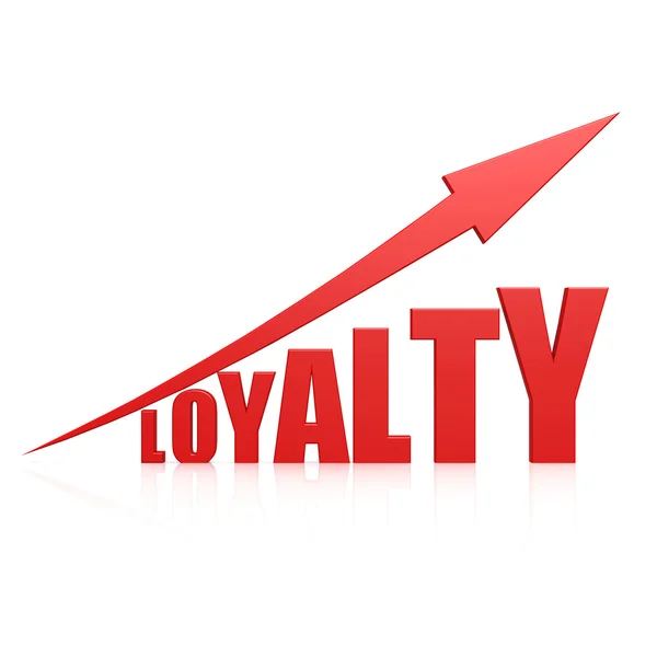 Loyalty red arrow — Stock Photo, Image