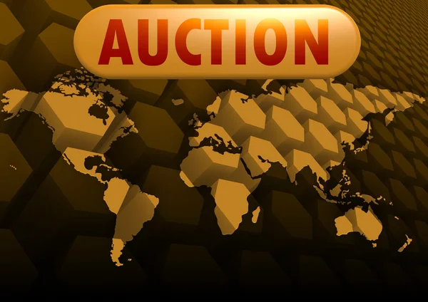 Карта мира аукциона — стоковое фото