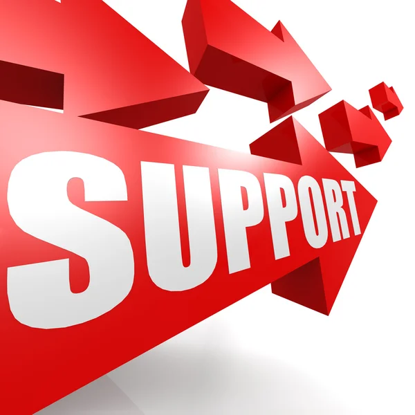 Support arrow in red — Stock Photo, Image