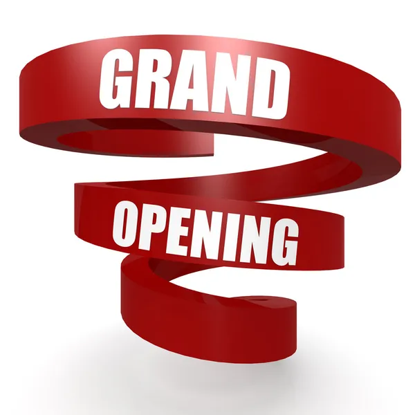 Grand opening red helix banner — Stock Photo, Image