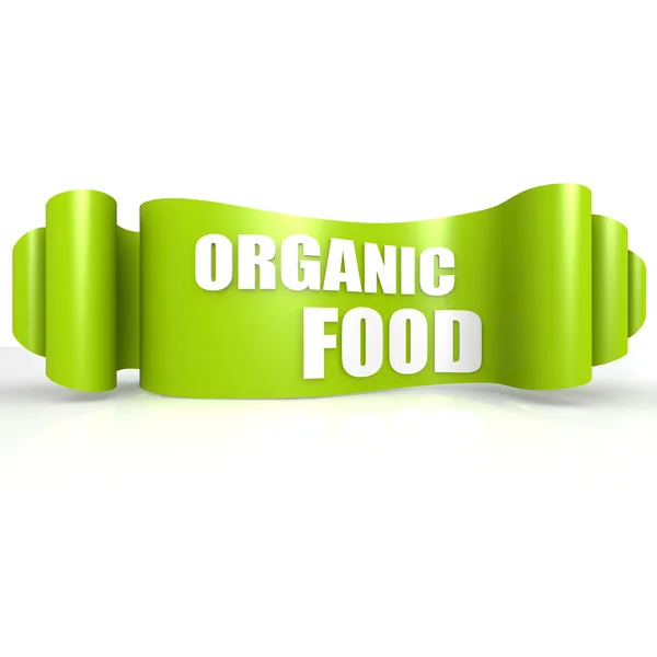 Organic food green wave ribbon — Stock Photo, Image