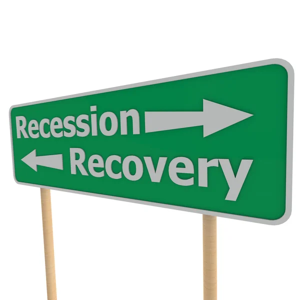 Recesszió helyreállítási út jel — Stock Fotó