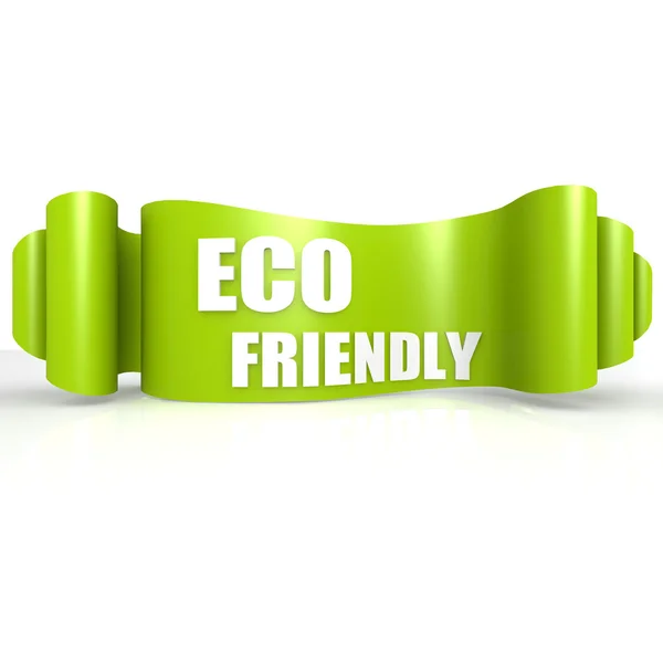 Eco friendly green wave ribbon — Stock Photo, Image