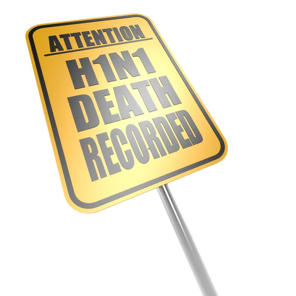 H1N1 death recorded road sign — Stock Photo, Image