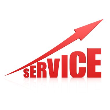 flèche de service rouge