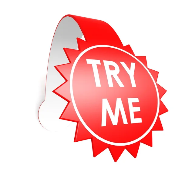 Try me star label — Stock Photo, Image