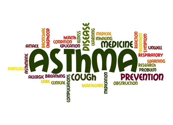 Asztma szó felhő — Stock Fotó