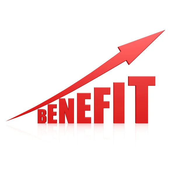 Benefit red arrow — Stock Photo, Image