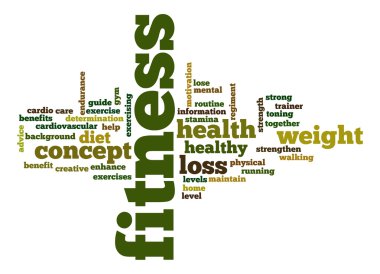 Fitness word cloud clipart