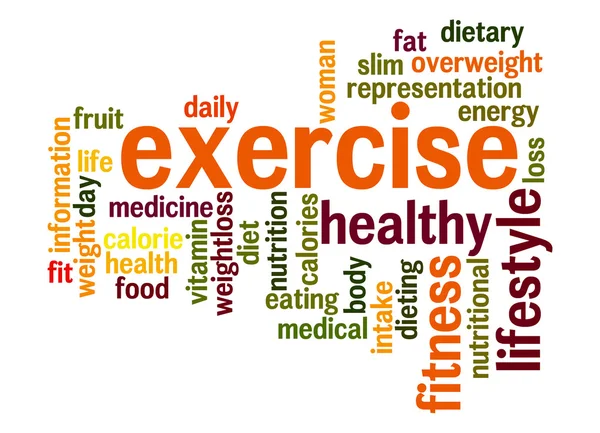 Exercise word cloud — Stock Photo, Image