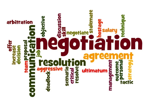 Negotiation word cloud — Stock Photo, Image