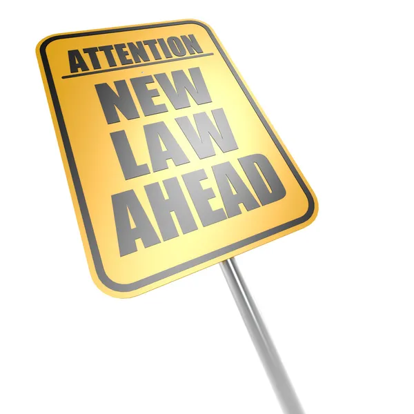 New law ahead road sign — Stock Photo, Image