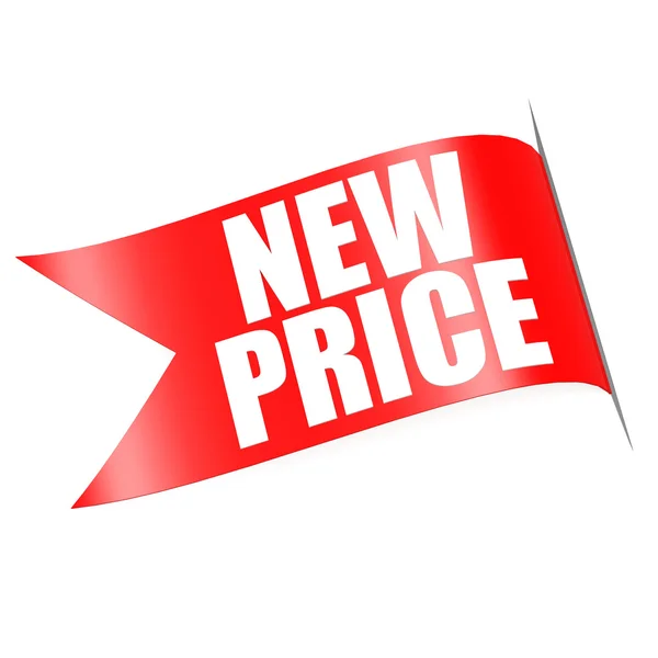 Nový cenový červený štítek — Stock fotografie