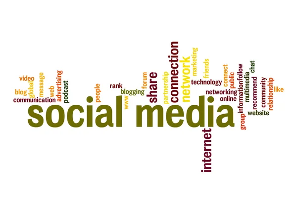 Sociale media word cloud — Stockfoto