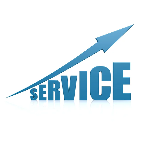 Service blue arrow — Stock Photo, Image