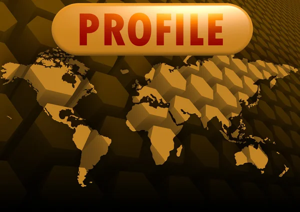 Mapa světa profil — Stock fotografie