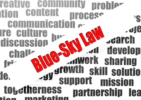 Blue-sky Law word cloud — Stock Photo, Image