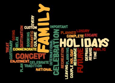 Family holiday word cloud clipart