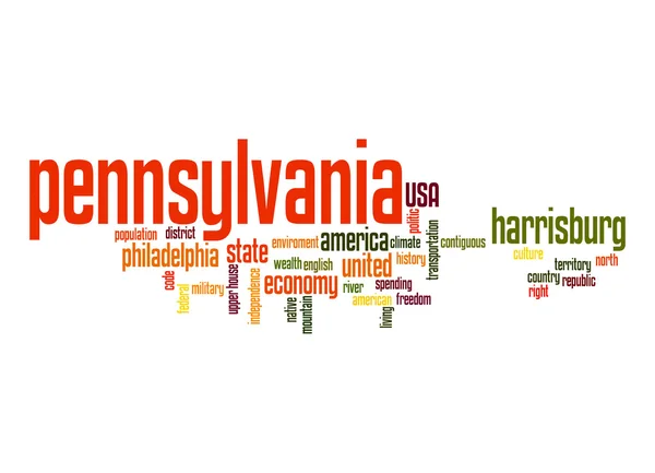 Pennsylvania word cloud — Stockfoto