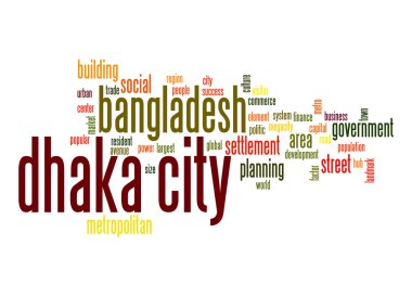 Dhaka şehir kelime bulutu
