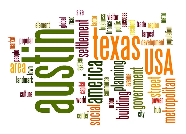 Austin word cloud — Stock Photo, Image