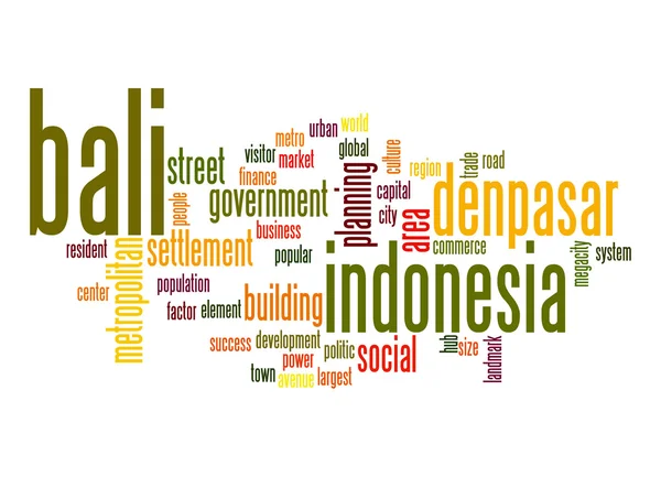 Bali szó felhő — Stock Fotó