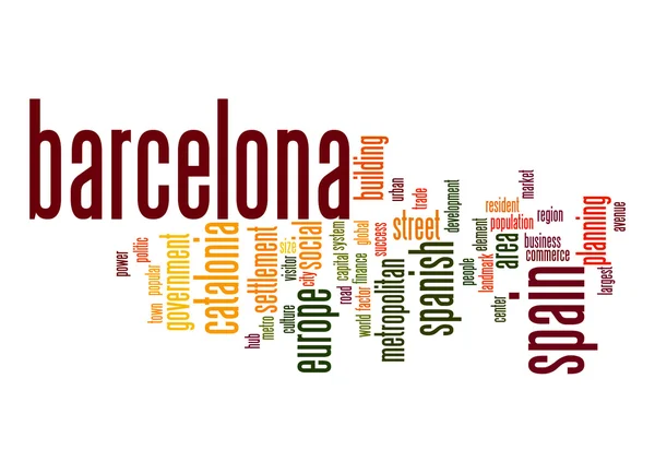 バルセロナの単語雲 — ストック写真