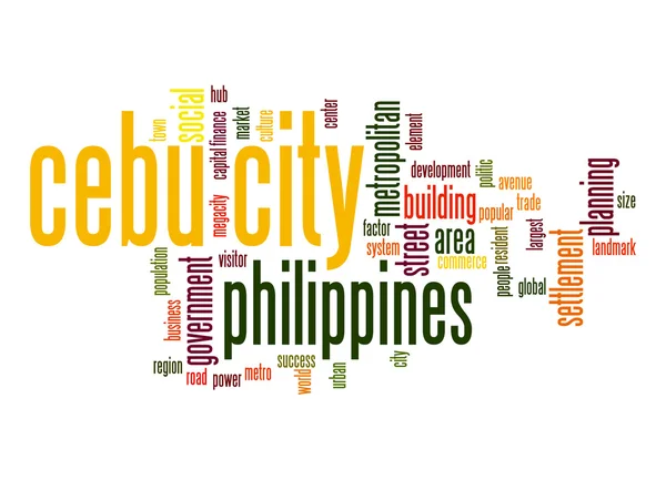 Cebu City woord wolk — Stockfoto