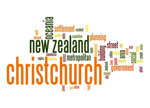 Christchurch nuvem palavra — Fotografia de Stock