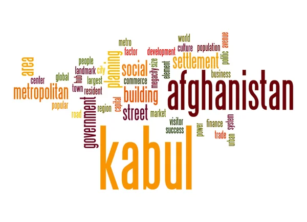 Chmura słowa w Kabulu — Zdjęcie stockowe