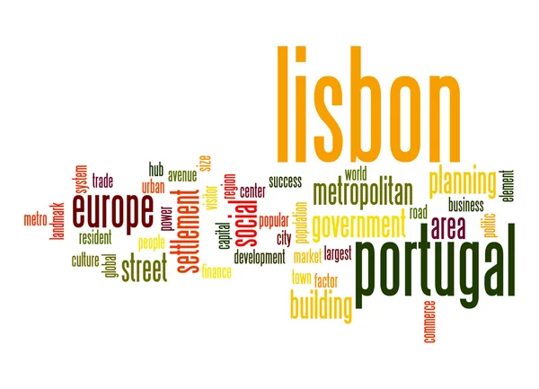 リスボンの単語雲 — ストック写真
