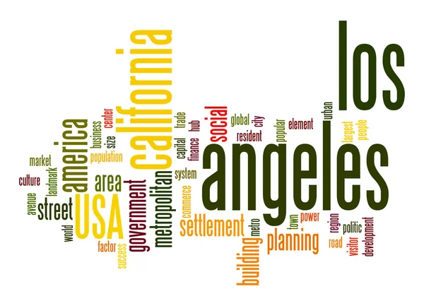 Лос-Анджелесское облако слов — стоковое фото