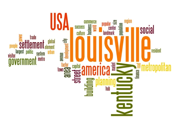 Chmura słowa Louisville — Zdjęcie stockowe