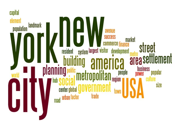 New York City-Wort-Wolke — Stockfoto