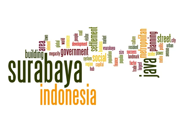 Surabaya word cloud — Stockfoto