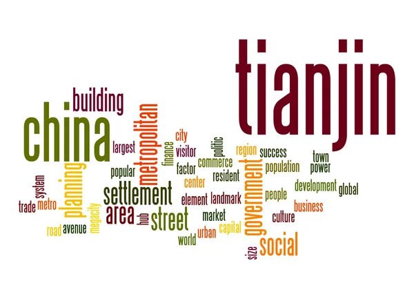 Chmura słowa Tianjin — Zdjęcie stockowe